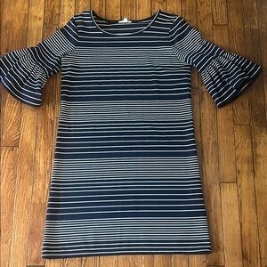Max Studio Navy and White Striped Dress